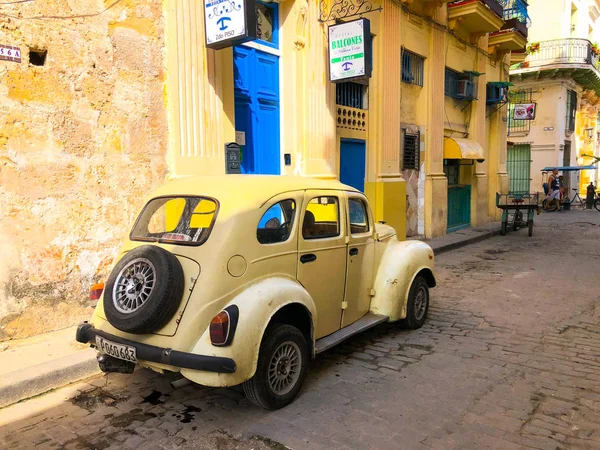 Klasický Kubánský Veteránem Americká Klasické Auto Silnici Havaně Cuba Famous — Stock fotografie