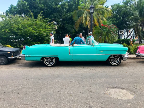 Klasický Kubánský Veteránem Americká Klasické Auto Silnici Havaně Cuba Famous — Stock fotografie