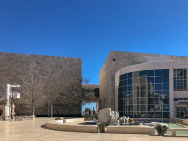 Los Angeles California ABD Getty Center müzesi 1997 yılında mimar Richard Meier tarafından tasarlanmıştır. Ünlü turistik, Kaliforniya. Abd. J. Paul Getty Müzesi, sanat müzesi. 