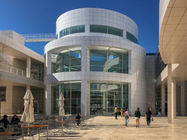Los Angeles California ABD Getty Center müzesi 1997 yılında mimar Richard Meier tarafından tasarlanmıştır. Ünlü turistik, Kaliforniya. Abd. J. Paul Getty Müzesi, sanat müzesi. 
