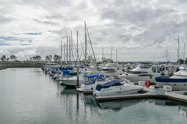 Boats Moored Embarcadero Marina Park North San Diego Boat Yachts — Stock Photo, Image