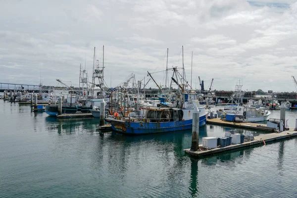 Коммерческие Рыболовные Лодки Причаливающие Гавани Сан Диего Рыбная Гавань Пирс — стоковое фото