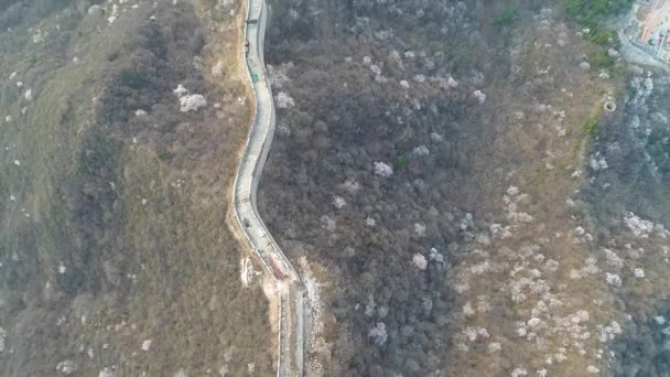 Çin Hava Görünümünü Soğuk Sabah Sisli Gün Boyunca Ünlü Dönüm — Stok video