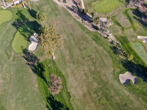 Luftaufnahme Eines Wunderschönen Grünen Golfplatzes Neben Dem Tal San Diego — Stockfoto
