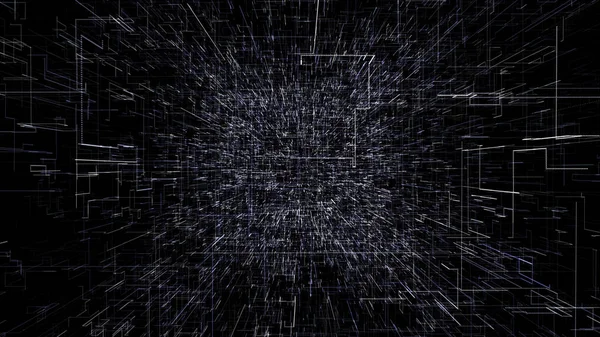 Modrý Abstraktní Virtuální Prostor Ilustrace Procházející Digitálním Datovým Tunelem Cesta — Stock fotografie