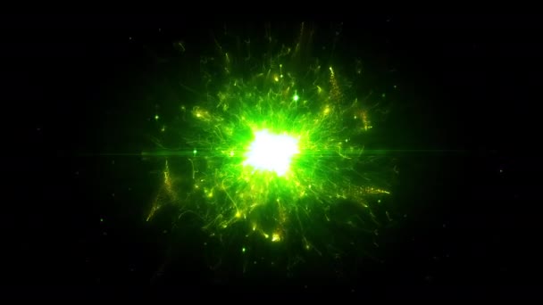 Green Futuristic Space Particles Bright Energy Structure Space Orb Vfx — Stock Video