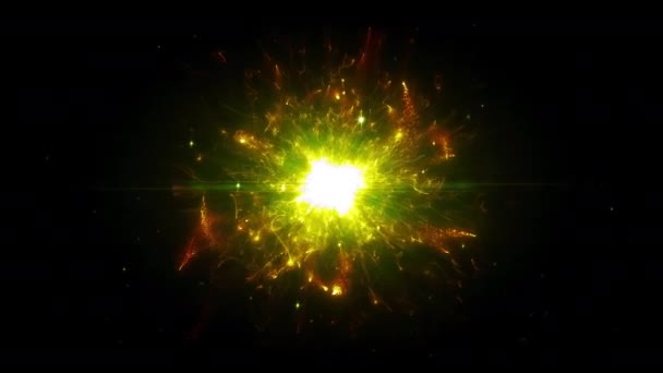 Particelle Spaziali Futuristiche Gialle Struttura Energetica Rotonda Brillante Spazio Sfera — Video Stock