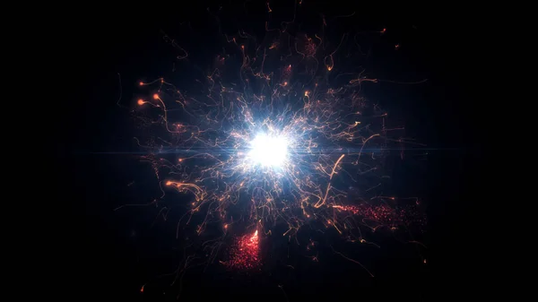 Partículas Espaciales Futuristas Brillante Estructura Energía Redonda Espacio Orbe Elemento — Foto de Stock