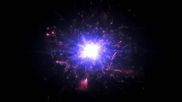 Partículas Espaciales Futuristas Rosa Púrpura Brillante Estructura Energía Redonda Espacio — Foto de Stock