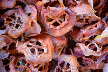 Kuru meyve, yakın çekim, pazar, Lijiang, Yunnan, Çin      