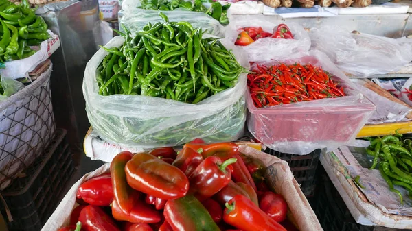 Chile Pimienta Especias Frescas Mercado — Foto de Stock