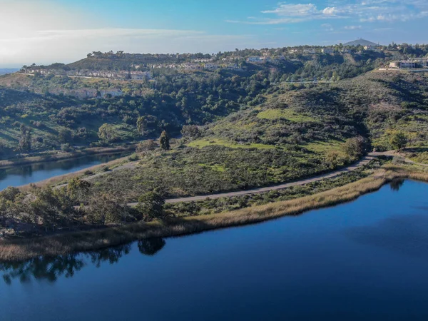 Veduta Aerea Del Serbatoio Miramar Nella Comunità Scripps Miramar Ranch — Foto Stock