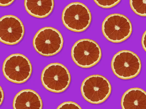 Patrón Creativo Hecho Naranjas Rojas Vista Superior Del Patrón Fruta — Foto de Stock