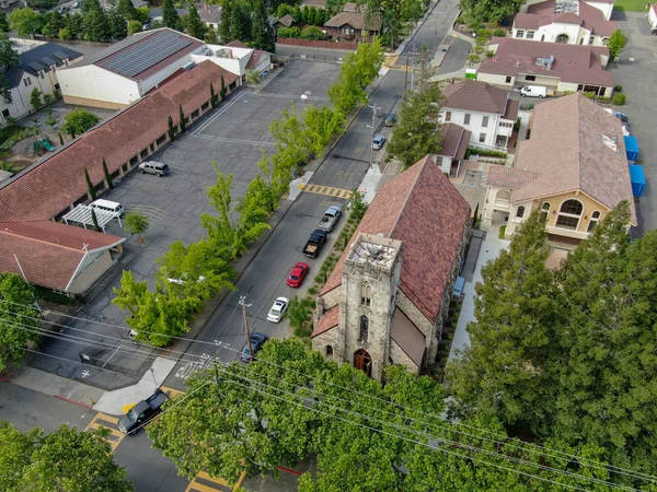 Vista Aérea Igreja Católica Romana Santa Helena Edifício Histórico Igreja — Fotografia de Stock