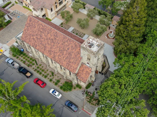 Vista Aérea Igreja Católica Romana Santa Helena Edifício Histórico Igreja — Fotografia de Stock