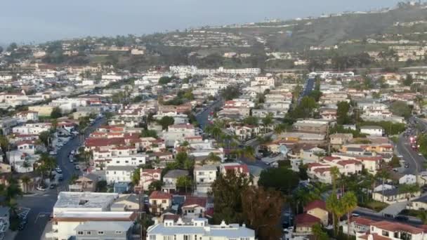 Luftaufnahme Von San Clemente Küstenstadt Mit Schönen Luxus Und Wohlhabenden — Stockvideo