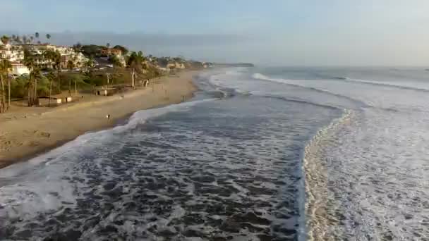 Вид Пляж Сан Клементе Берегова Лінія Часу Заходу Сонця Сан — стокове відео