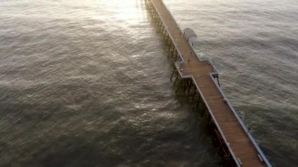 Aerial View San Clemente Pier Sunset Time San Clemente City — Stock Video