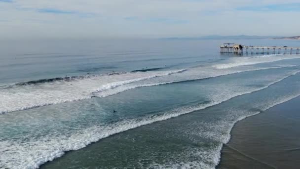 Luchtfoto Van Het Scripps Pier Institute Oceanography Jolla San Diego — Stockvideo