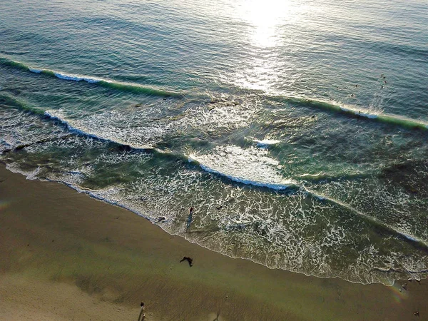 Surfista Desfrutando Ondas Durante Pôr Sol Laguna Hills Orange County — Fotografia de Stock