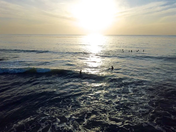 Surfer Požívající Vlny Během Západu Slunce Laguna Hills Orange County — Stock fotografie