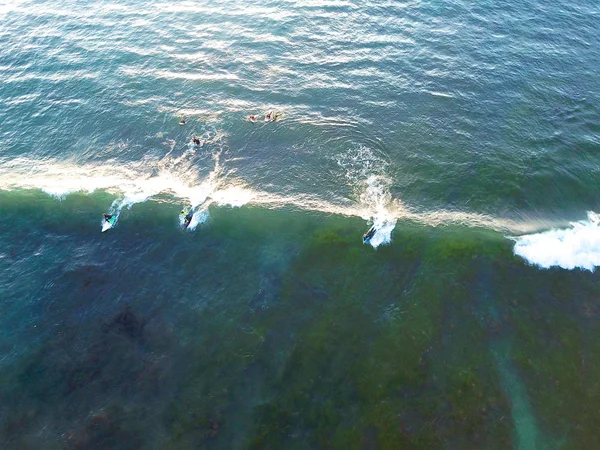 Luftaufnahme Der Surfer Genießen Die Welle Laguna Hügel Strand Orange — Stockfoto