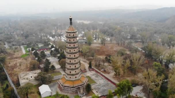 Letecký Výhled Pavilon Věže Císařském Letním Paláci Chengde Čína Čínská — Stock video