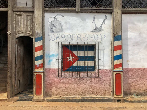 Facciata Del Negozio Barbiere Avana Vecchia Cuba — Foto Stock