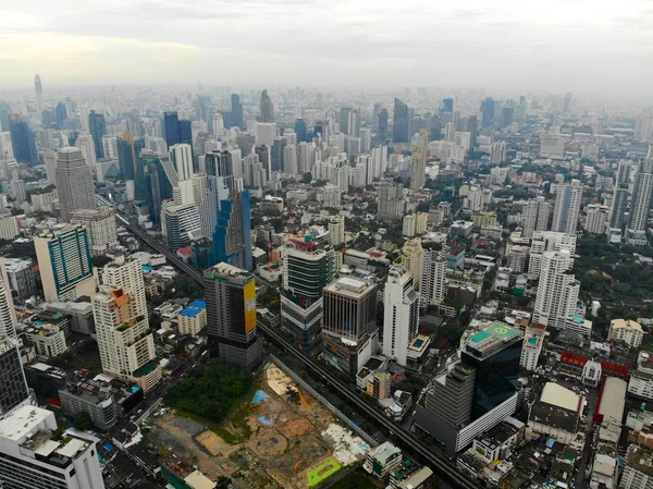 Bangkok Metropolis Aerial View Biggest City Thailand Bangkok Skyline Sukhumvit — Stock Photo, Image