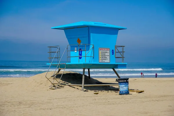 Torre Salvavidas Playa Huntington Durante Día Soleado Sureste Los Ángeles —  Fotos de Stock