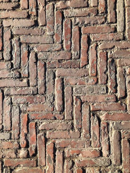 Red bricks floor and wall texture, background for designer