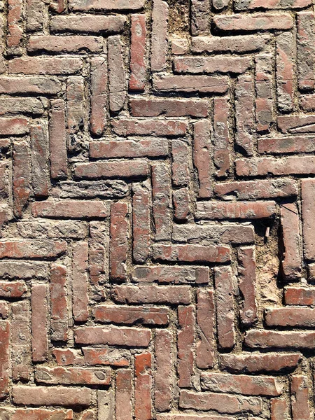 Red bricks floor and wall texture, background for designer