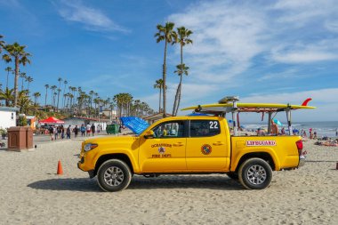 Lifeguard kamyon Oceanside plajında komisyonlu kum Park, San Diego, Kaliforniya, ABD.