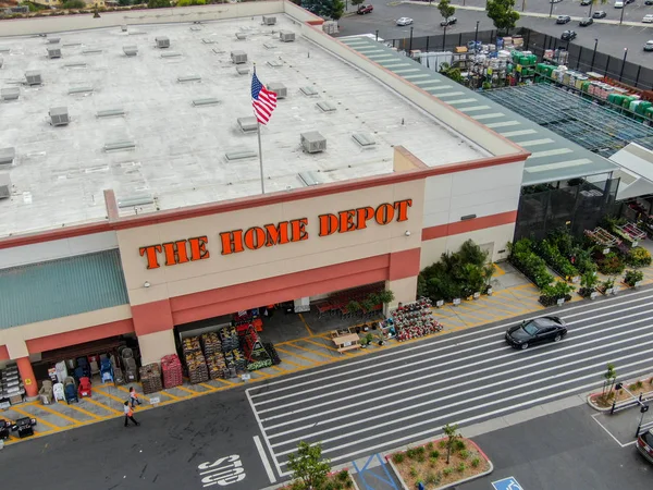 Aerial View Home Depot Store Parking Lot San Diego California — Stock Photo, Image