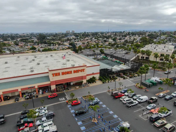 Vista Aérea Tienda Home Depot Estacionamiento San Diego California Home — Foto de Stock