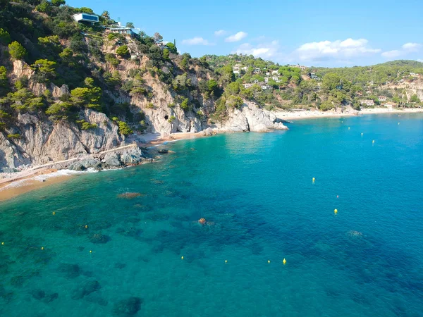 Spanya Nın Akdeniz Kıyısında Güzel Sahil Havadan Görünümü Güzel Yaz — Stok fotoğraf