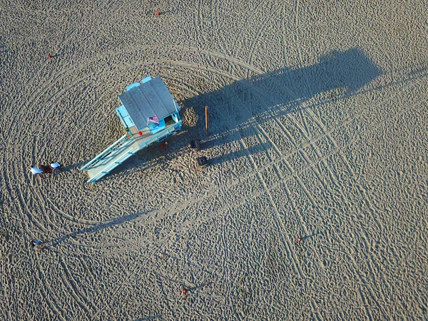 Widok Lotu Ptaka Wieża Lifeguard Plaży Venice Beach Los Angeles — Zdjęcie stockowe