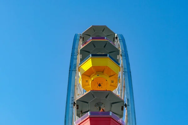 Feche Pacific Park Ferris Wheel Parque Diversões Familiar Cais Santa — Fotografia de Stock