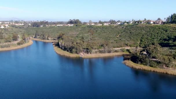Aerial View Miramar Reservoir Scripps Miramar Ranch Community San Diego — Stock Video