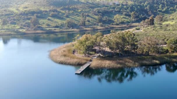 Aerial View Miramar Reservoir Scripps Miramar Ranch Community San Diego — Stock Video