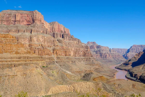 Vista Pitoresca Paisagem Grand Canyon National Park Com Rio Colorado — Fotografia de Stock