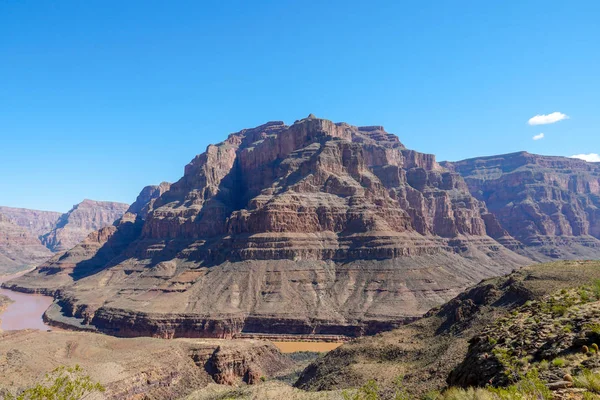 Vista Pitoresca Paisagem Grand Canyon National Park Com Rio Colorado — Fotografia de Stock