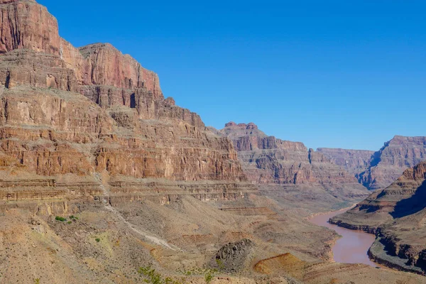Vista Pitoresca Paisagem Grand Canyon National Park Com Rio Colorado — Fotografia de Stock