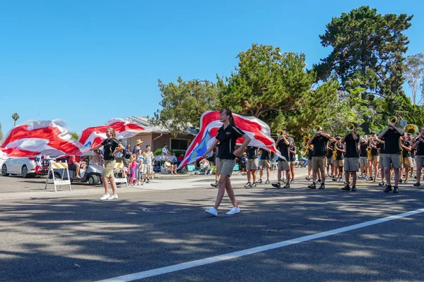 Westview Marching Band Und Color Guard Juli Unabhängigkeitstag Parade Rancho — Stockfoto