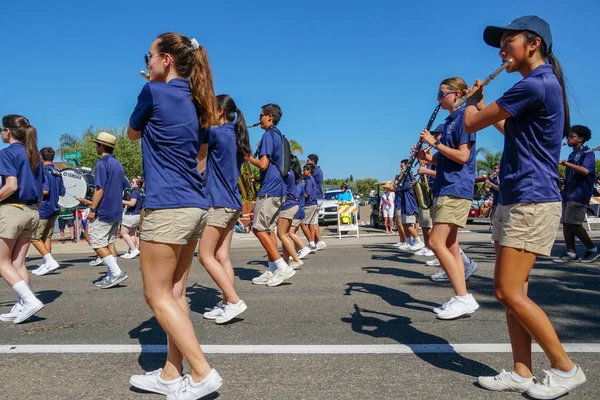 Del Norte High School Nighthawks Marching Band Lipca Święto Niepodległości — Zdjęcie stockowe
