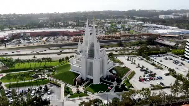 Vista Aérea Del Templo San Diego California Templo Iglesia Jesucristo — Vídeos de Stock