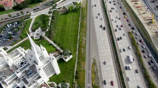 Luchtfoto Van San Diego California Tempel Tempel Van Kerk Van — Stockvideo