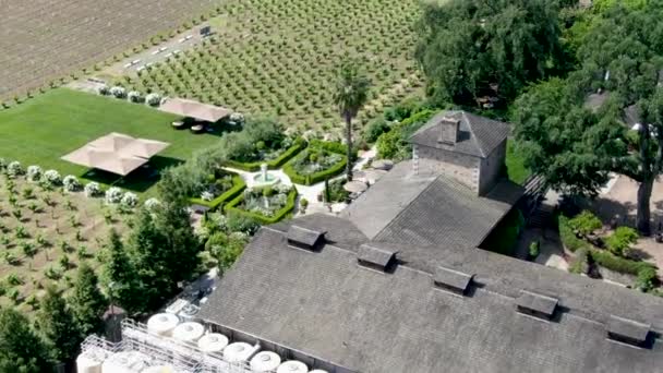 Luchtfoto Van Sattui Winery Retail Store Helena Napa Valley Californië — Stockvideo