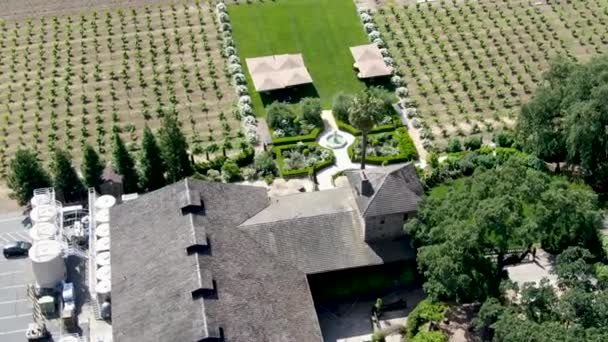 Vista Aérea Sattui Bodega Tienda Minorista Helena Napa Valley California — Vídeo de stock