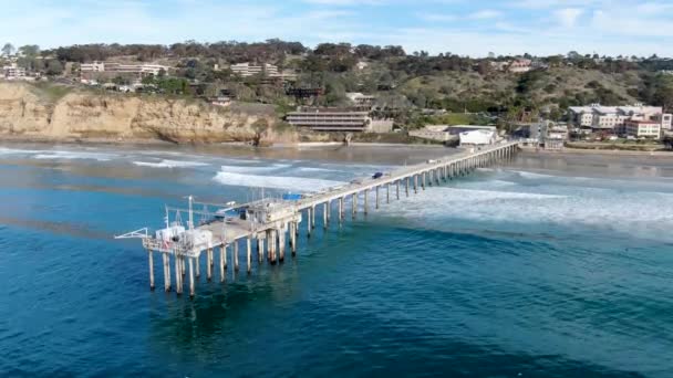 Vista Aérea Del Instituto Oceanografía Del Muelle Scripps Jolla San — Vídeo de stock